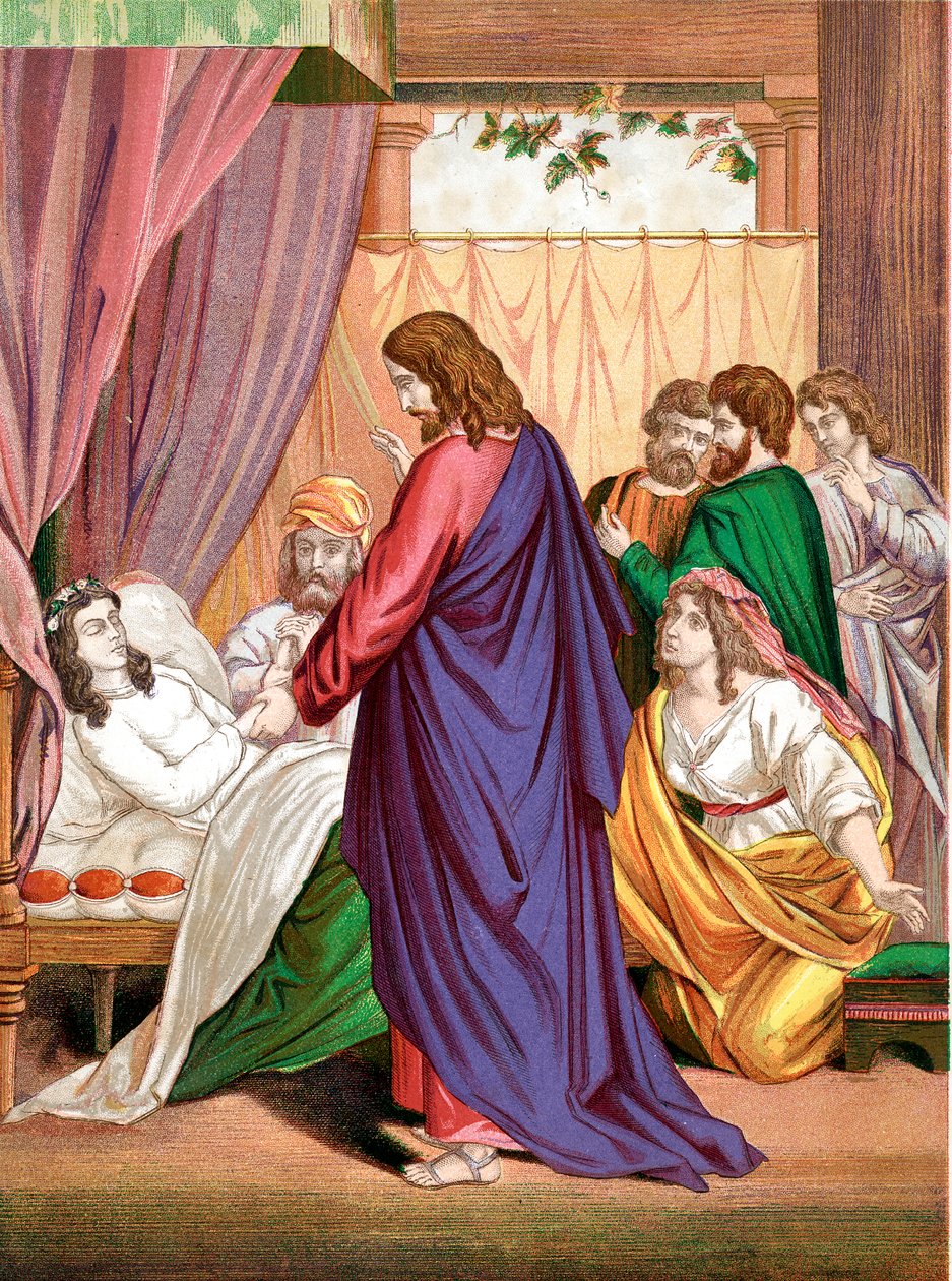 Christ raising the daughter of Jairus, governor of the Synagogue, from the dead, mid 19th century by Unbekannt