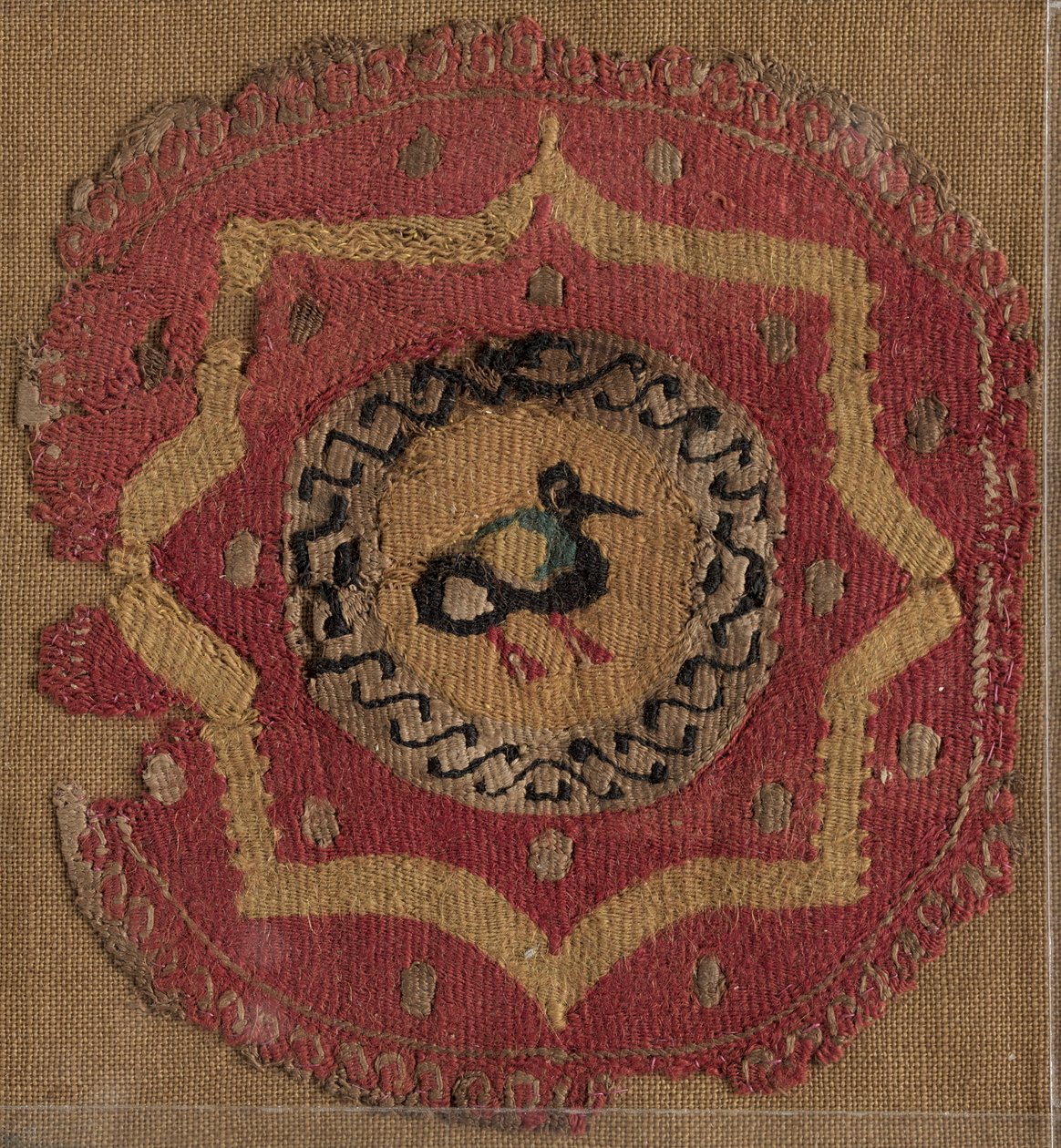 Circular Segmentum with Eight-Pointed Star and Bird, 600s - 700s by Unbekannt