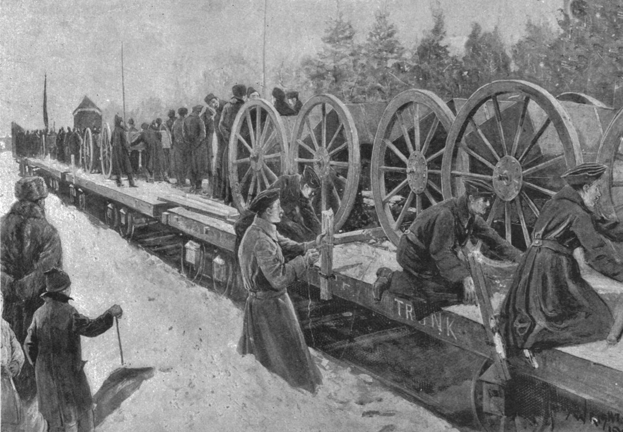 Colonial Troops for South Africa, 1900: Canadian Artillery entraining at Ottawa by Unbekannt