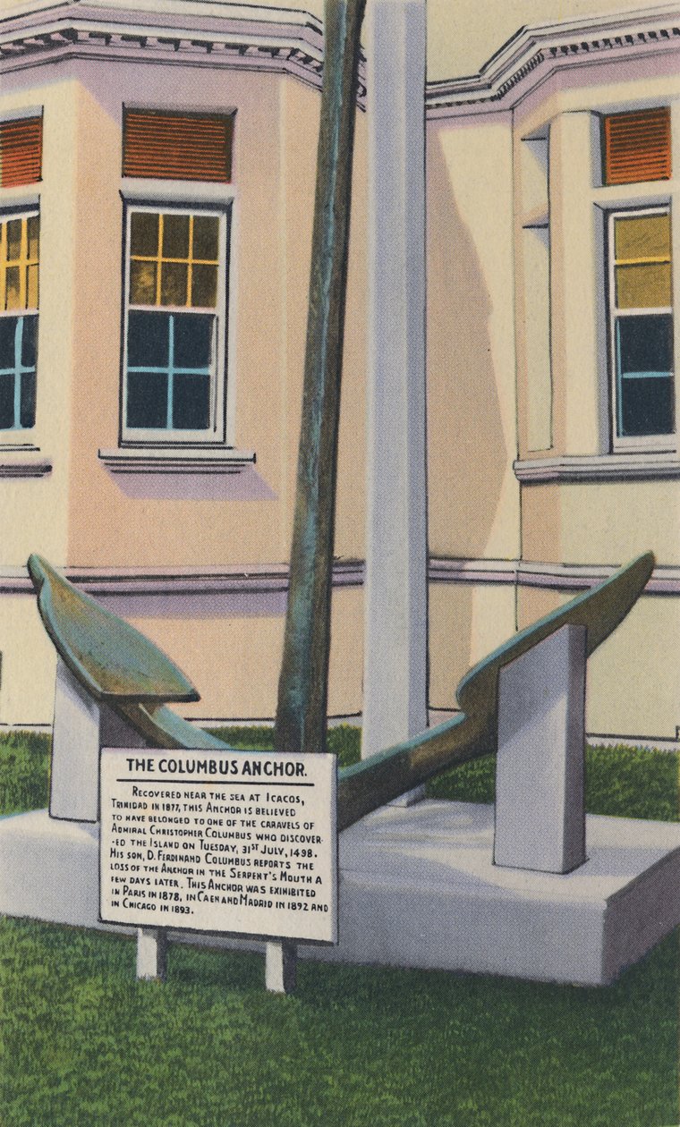 Columbus Anchor, Victoria Institute, Port of Spain, Trinidad, c1940s by Unbekannt