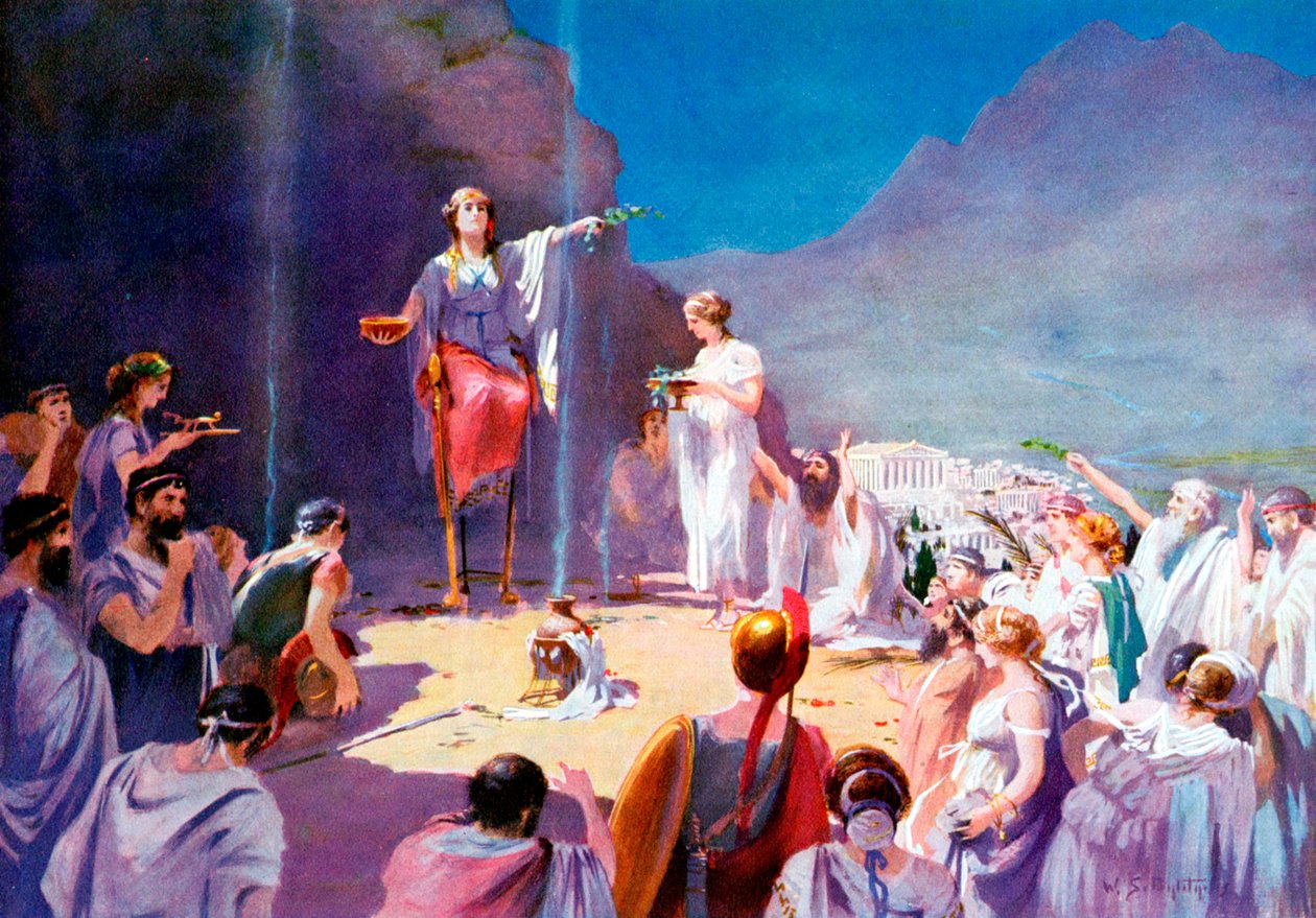 Consulting the Delphic Oracle by Unbekannt: Fine art print