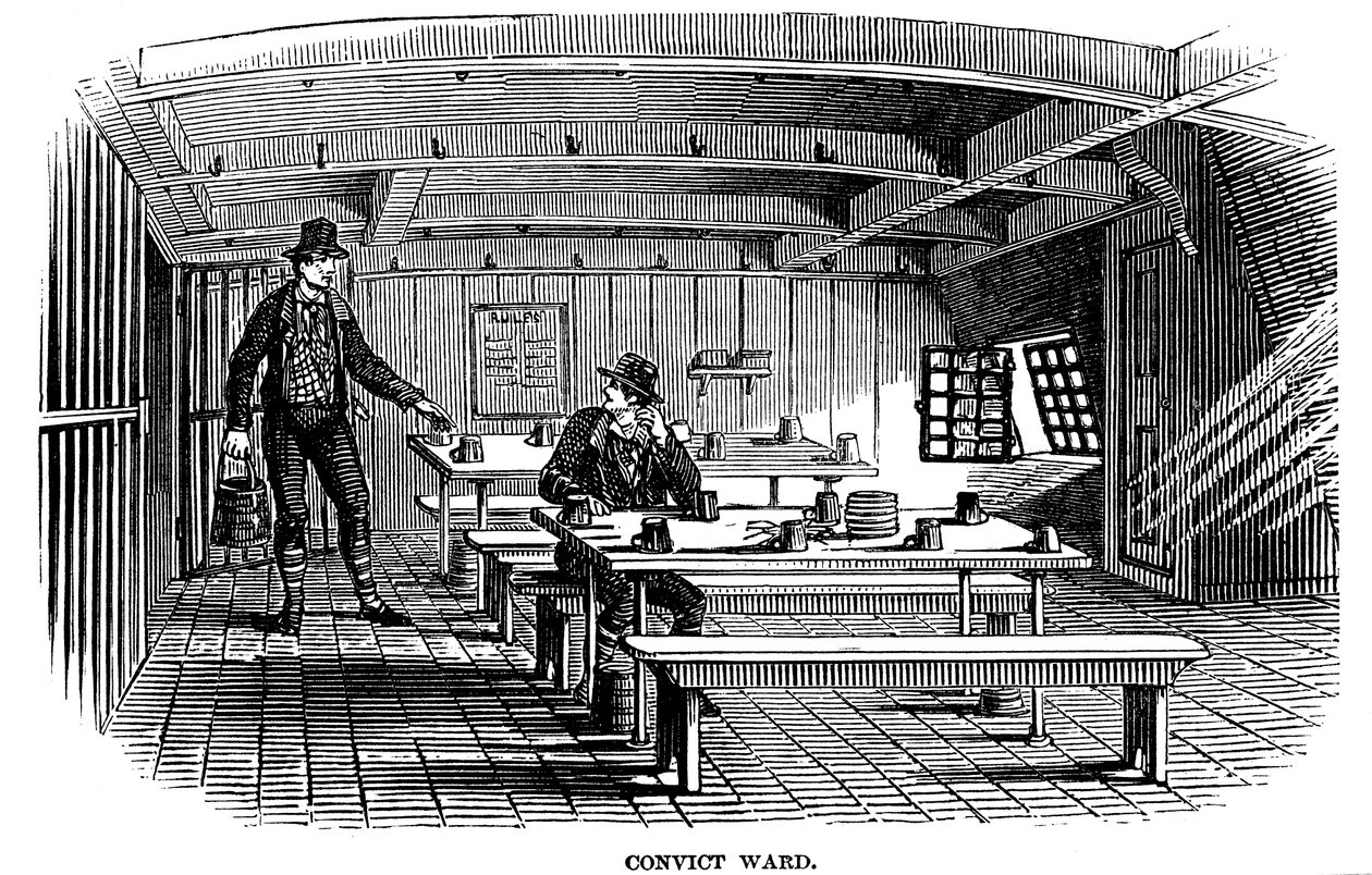 Convict Ward on Board the Prison Hulk Warrior at Woolwich, London, 1848 by Unbekannt