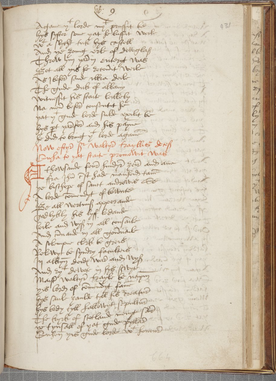 Copy of the Chronicle Andrew of Wyntoun, Fol 431 Recto, c.1550 by Unbekannt