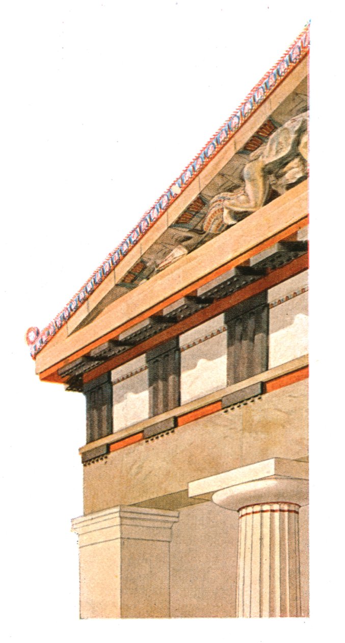 Corner of the Pediment of the Old Temple of Athena on the Acropolis at Athens, Greece by Unbekannt