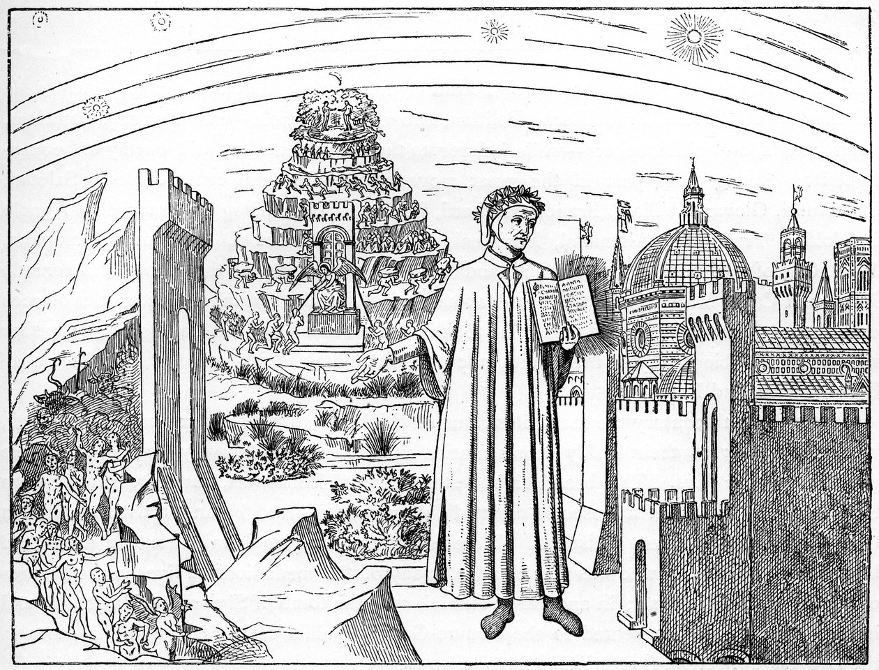 Dante 1265-1321, Florence and the Seven Circles of Hell by Unbekannt