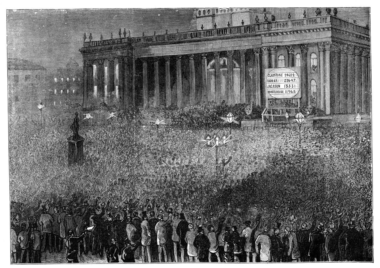 Declaring the Result of the Poll During the General Election, Leeds, West Yorkshire by Unbekannt