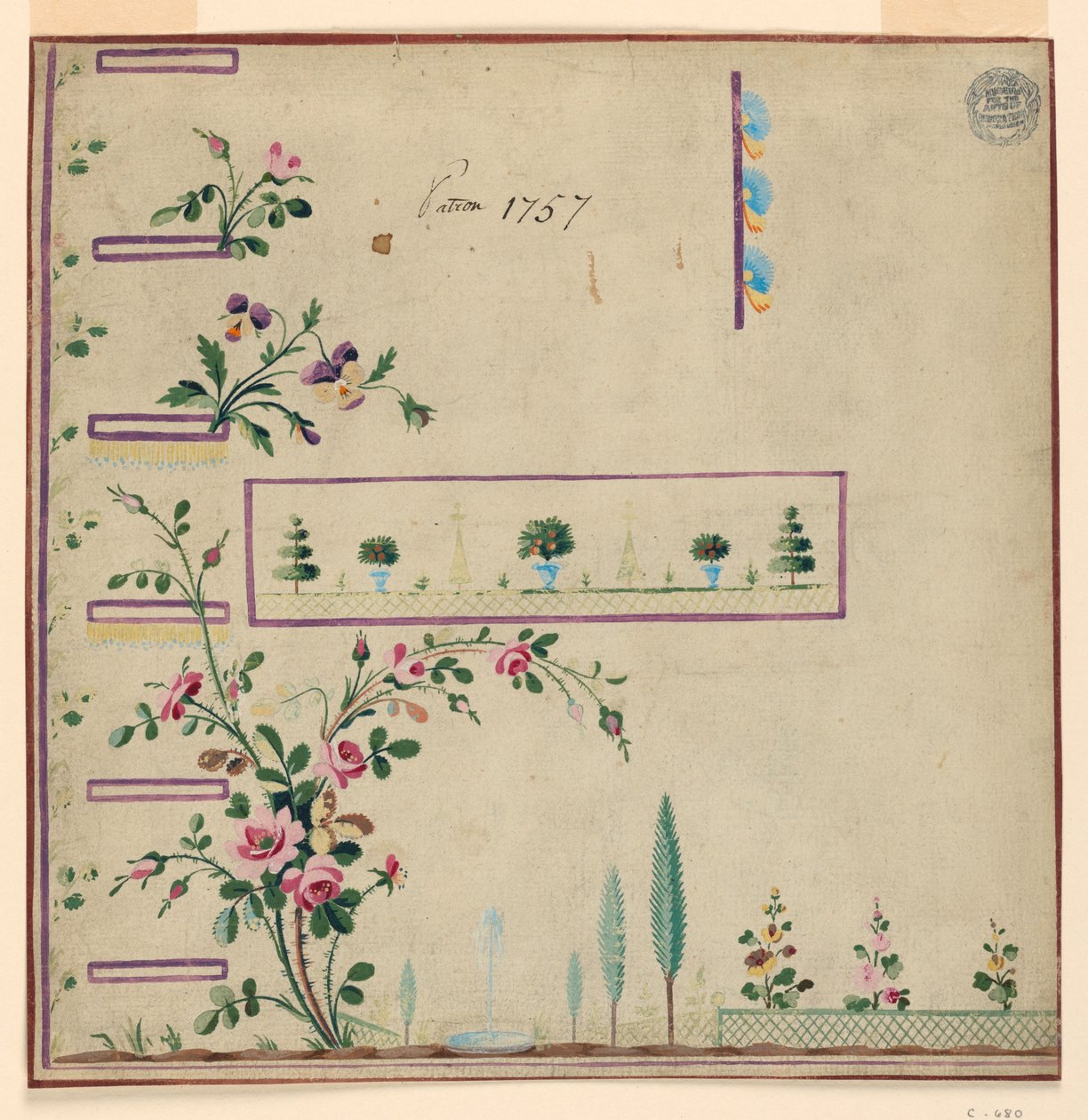 Design for Gile, pattern 1757 of the Fabrique de St. Ruf by Unbekannt