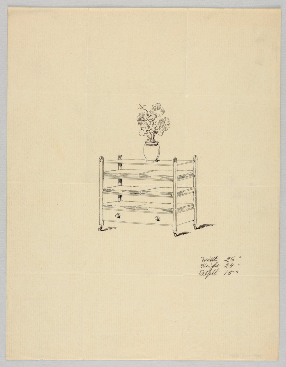 Design for Three-Tiered Table with Vase and Flowers, 1900–05 by Unbekannt
