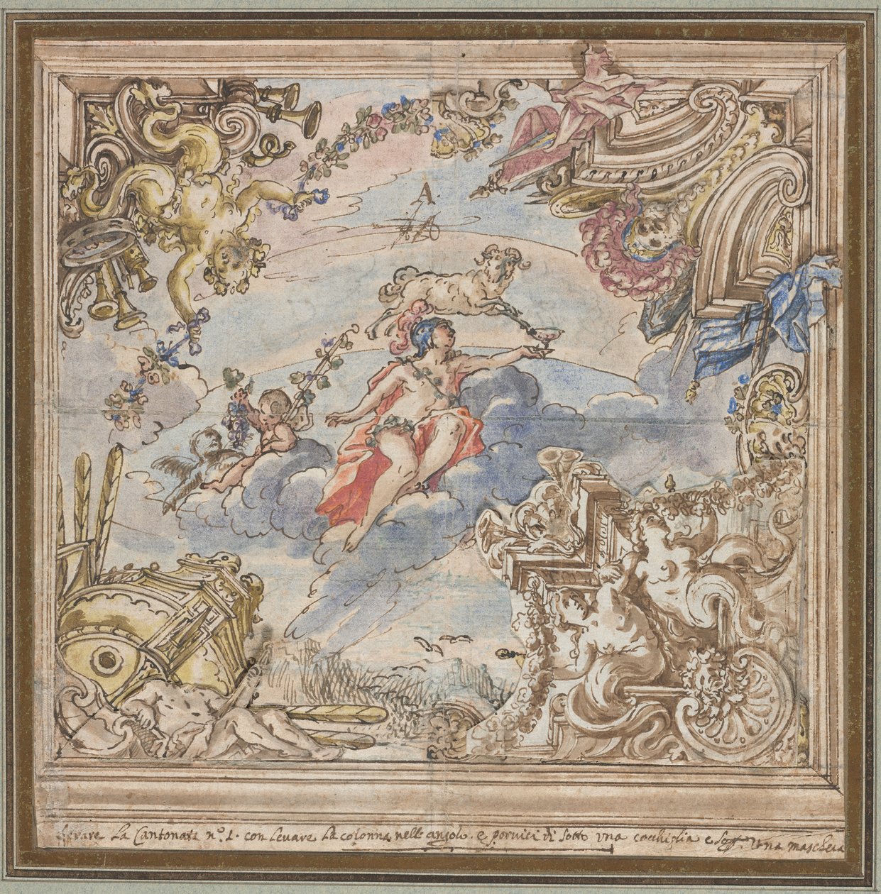 Design for a Ceiling: Mars and Aries by Unbekannt