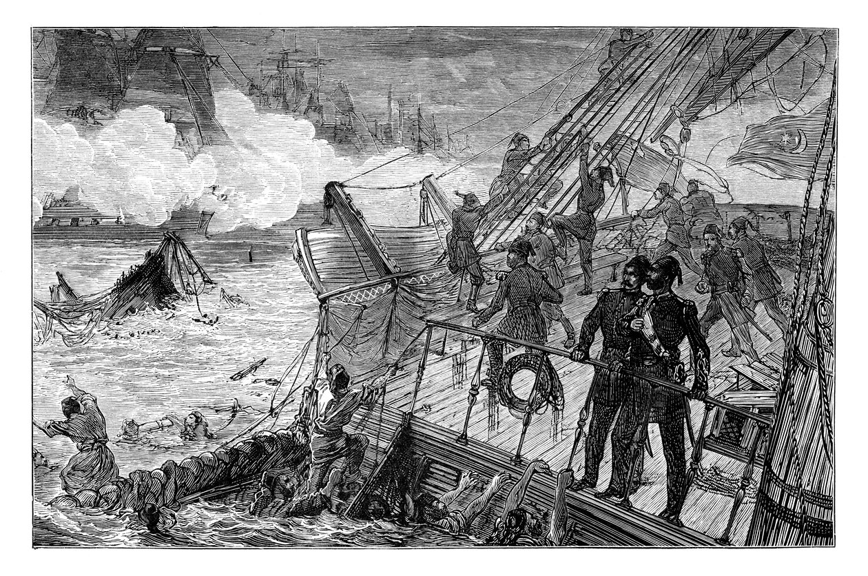 Destruction of the Turkish Fleet at Sinope, 1853, 1900 by Unbekannt