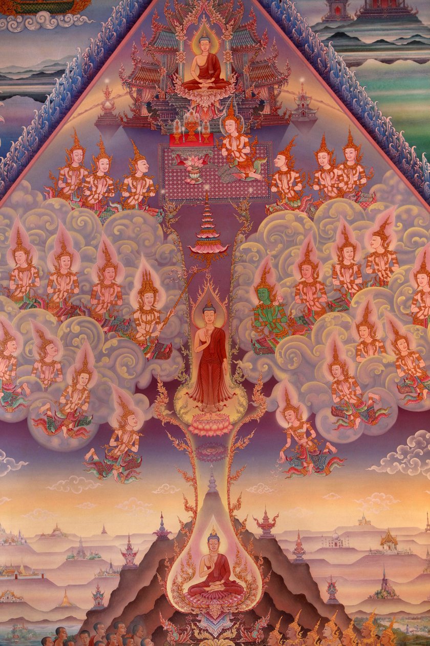 Mural Painting Detail, Uposatha (Shrine Hall) of Buddhapadipa Temple, Wimbledon, United Kingdom by Unbekannt