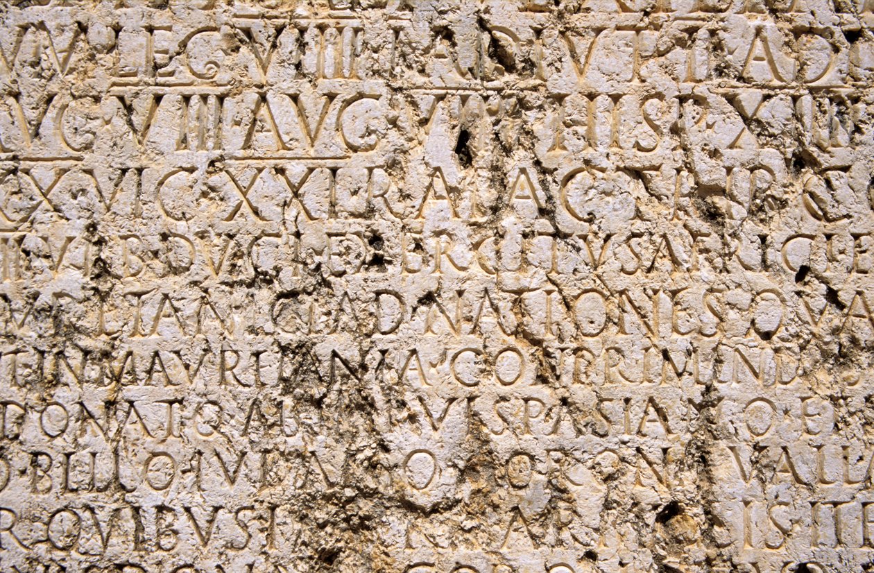 Detail of an inscription at the Roman temple complex by Unbekannt