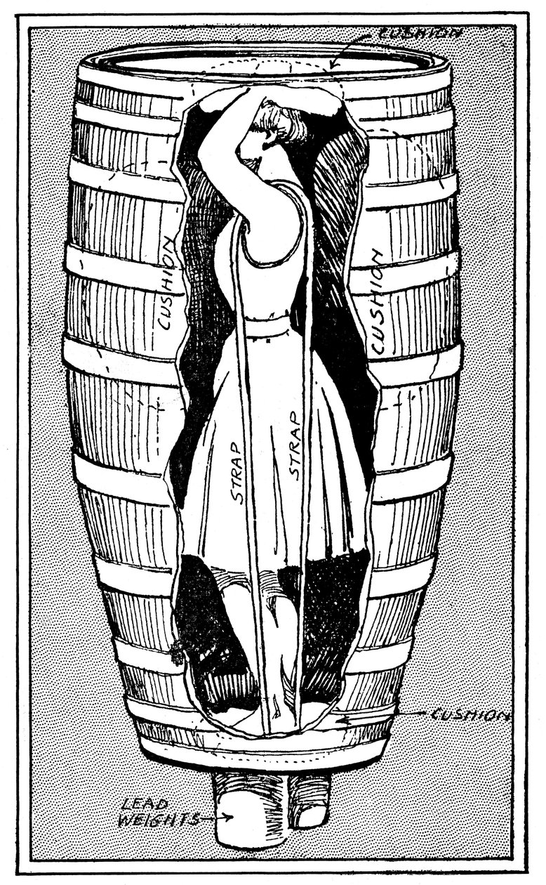 Diagram of Mrs. Anne Edson Taylor in the Barrel in Which She Plunged Over the Niagara Falls, 1901 by Unbekannt