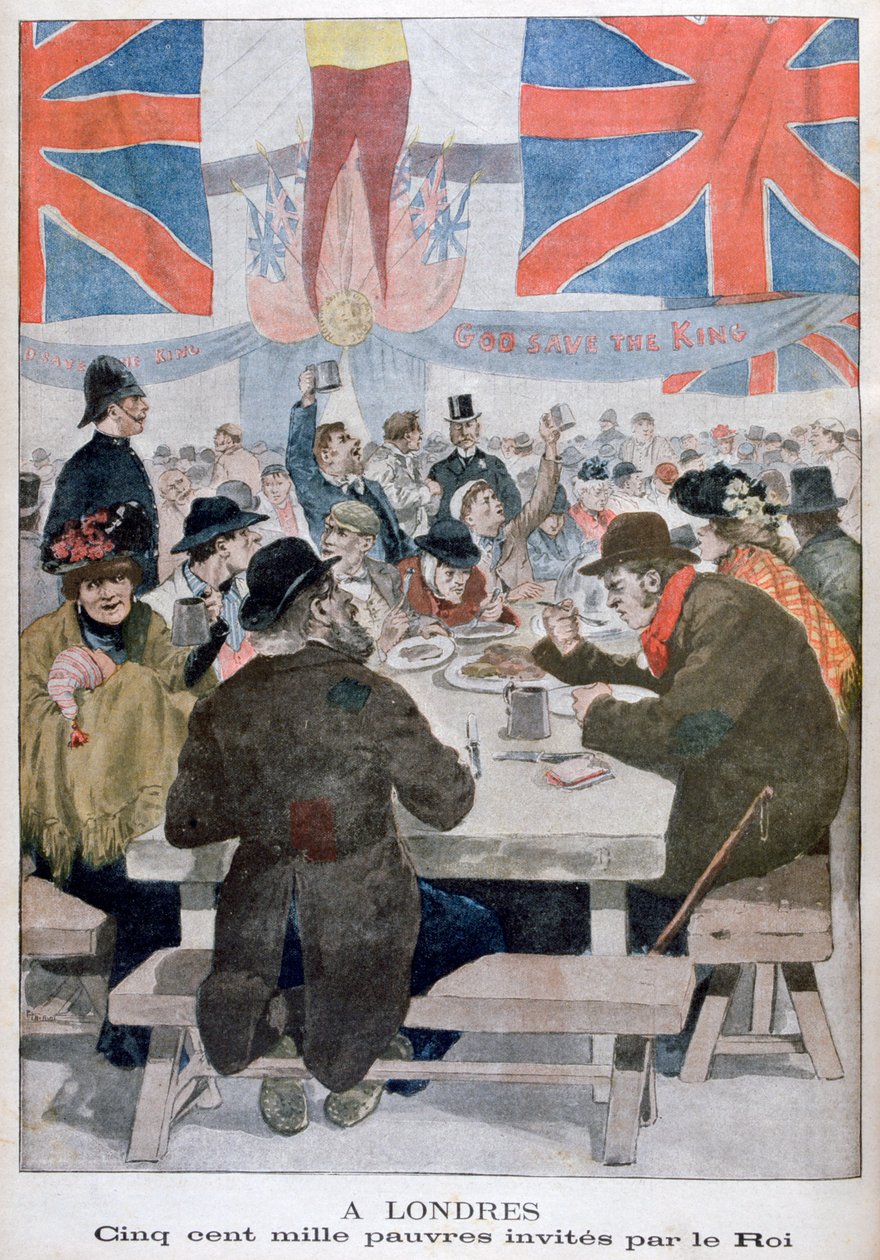 Dinner for the Poor in Celebration of the Coronation of King Edward VII, London, 1902 by Unbekannt