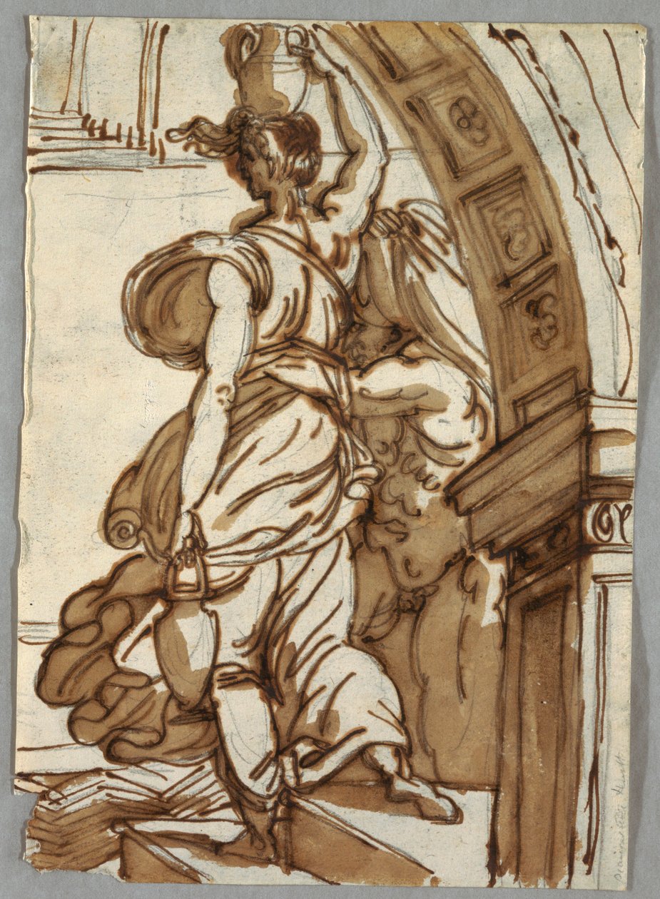 Drawing, Burning of the Borgo, after Raphael, Late 18th Century by Unbekannt