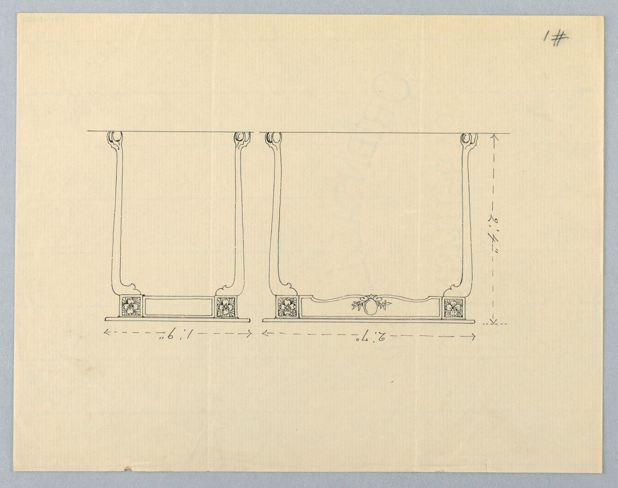 Drawing, Design for Small Rectangular Table with Rosette Motifs