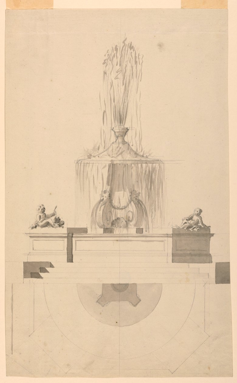 Drawing, Fountain, 1775 by Unbekannt