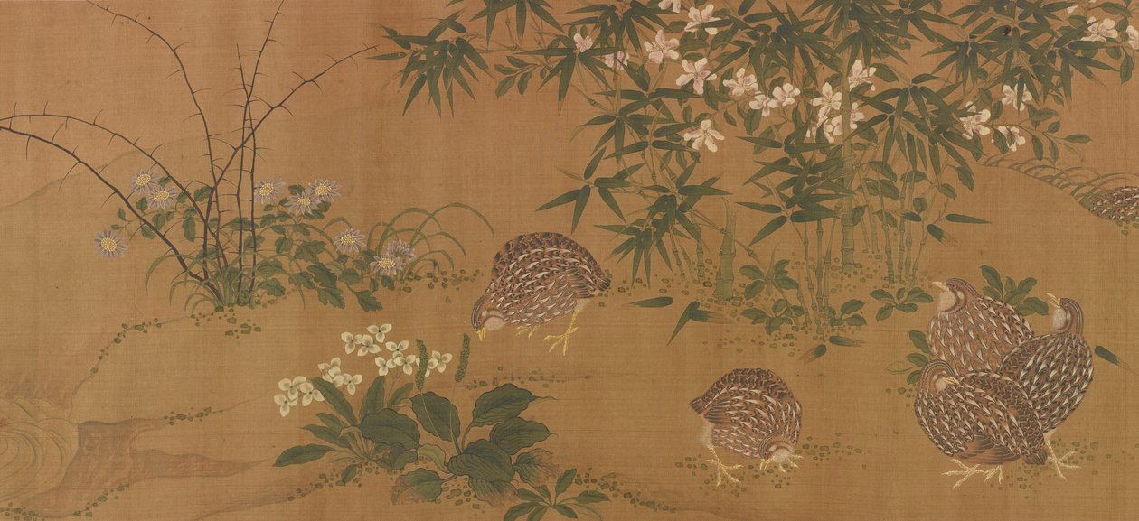 Ducks, Flowers, and Quail, Ming Dynasty, 1368-1644 by Unbekannt