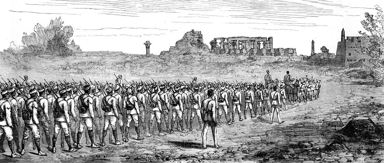 Egyptian troops at Karnak, Egypt by Unbekannt