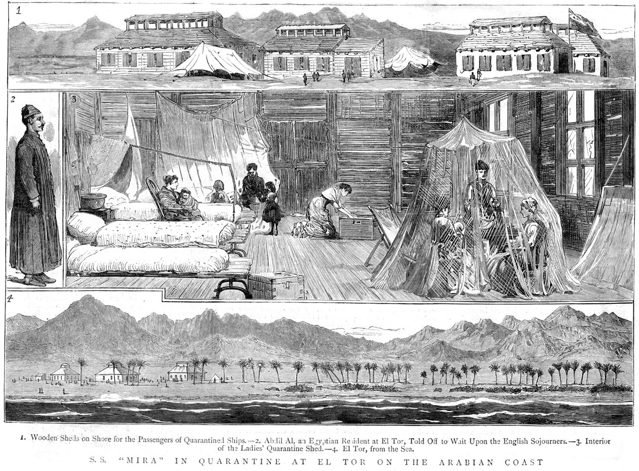 Europeans in a smallpox quarantine camp at El Tor, North Africa, 1884 by Unbekannt