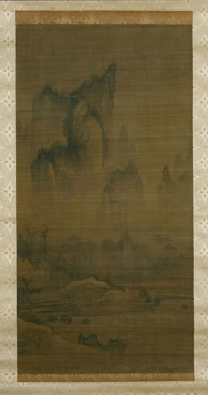 Evening bell from mist-shrouded temple, Autumn moon over Lake Dongting by Unbekannt