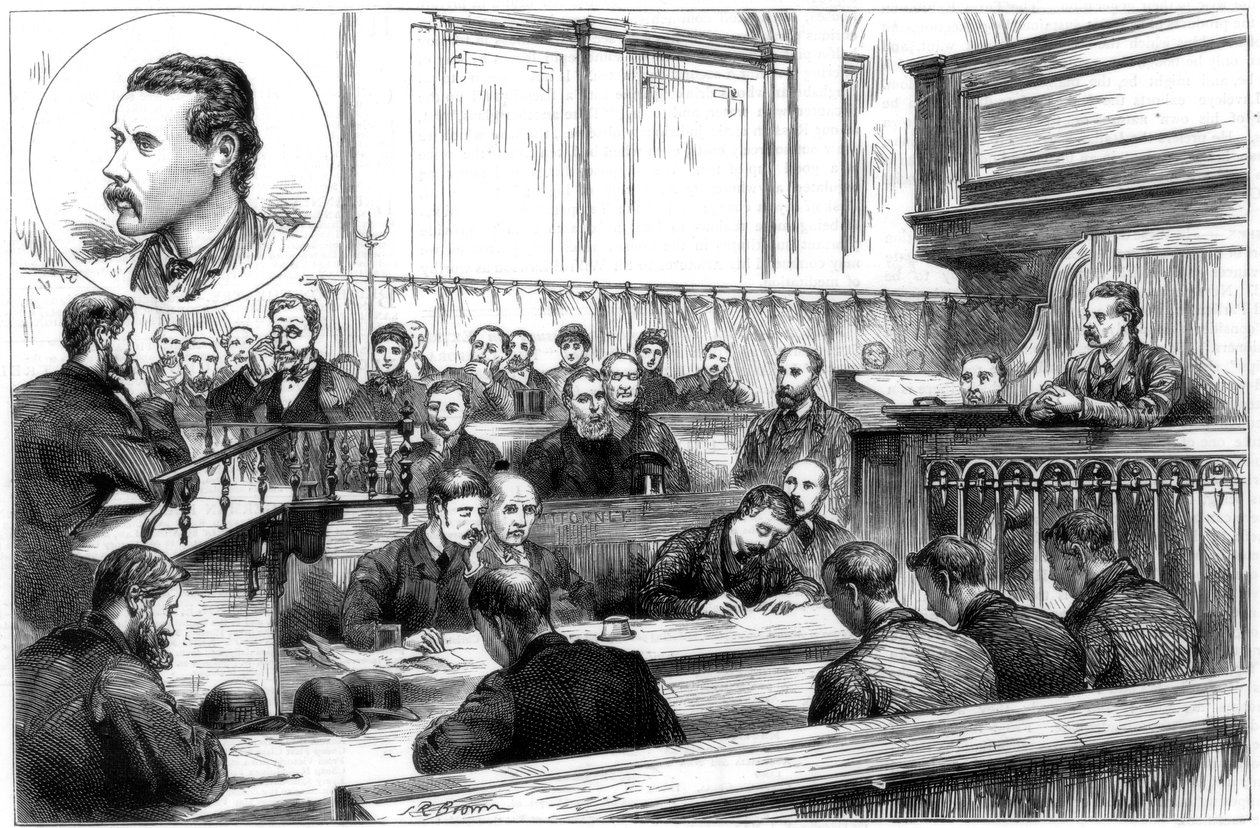 Examination of John F. Egan at Birmingham police court, the dynamite plot, 1884 by Unbekannt