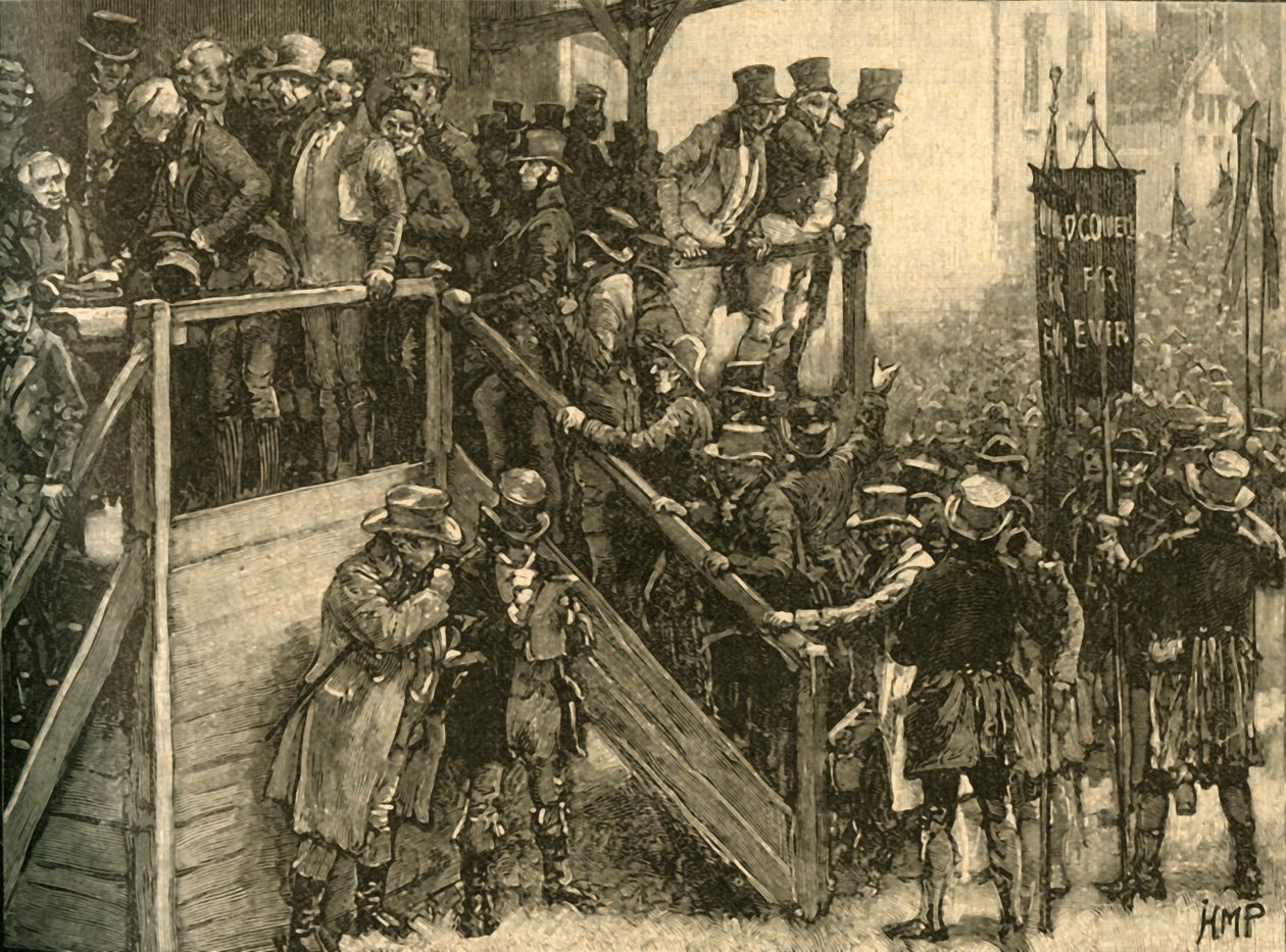 Father John Murphy Leading His Tenants to Vote in the Clare By-Election, Ireland by Unbekannt