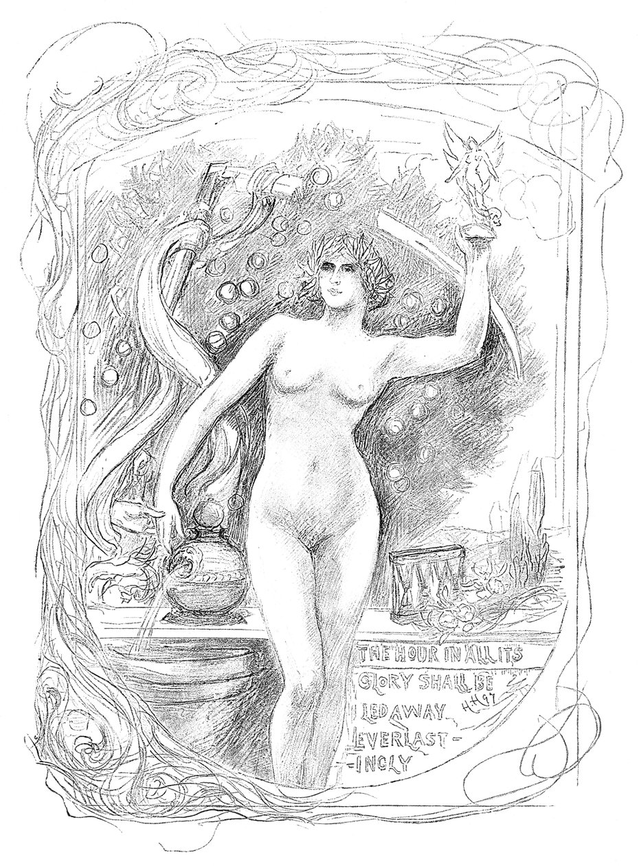 First sketch for The Hour in All Its Glory Shall Be Led Away Everlastingly, 1899 by Unbekannt