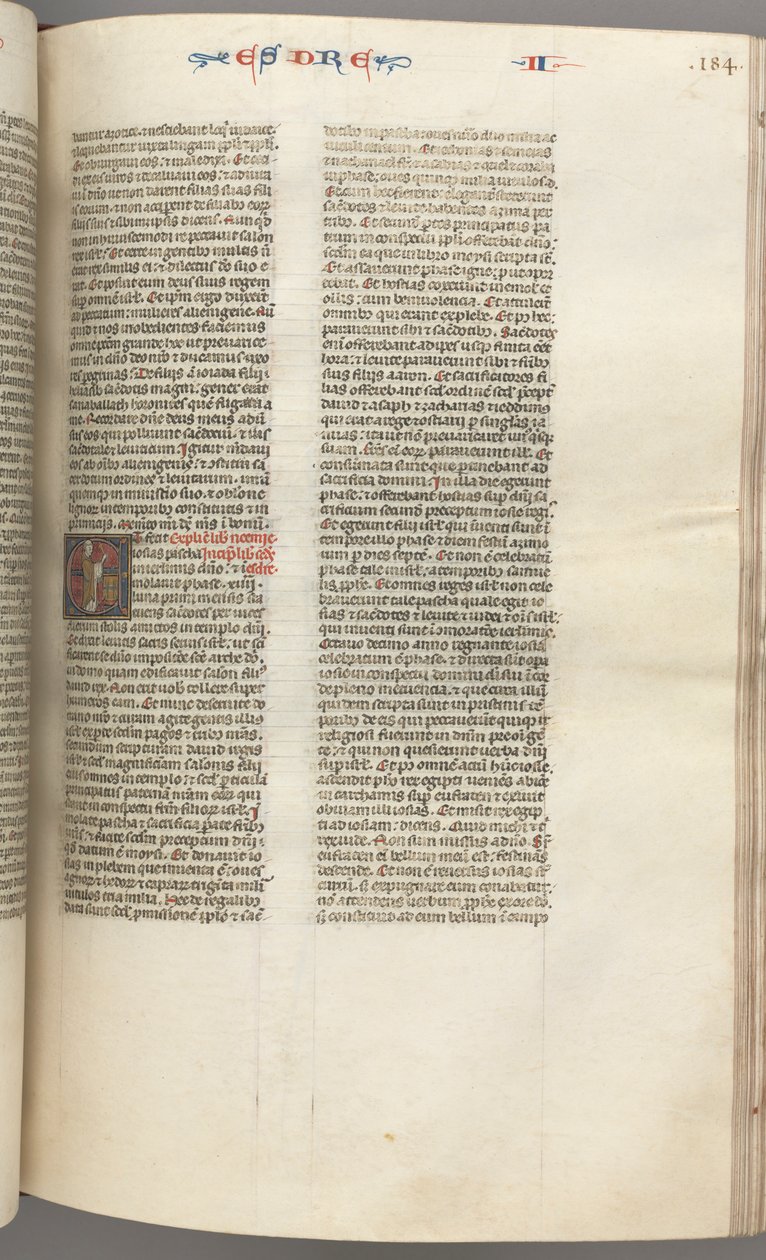 Ezra II, Historiated Initial E, a Priest Censing an Altar, c. 1275-1300 by Unbekannt