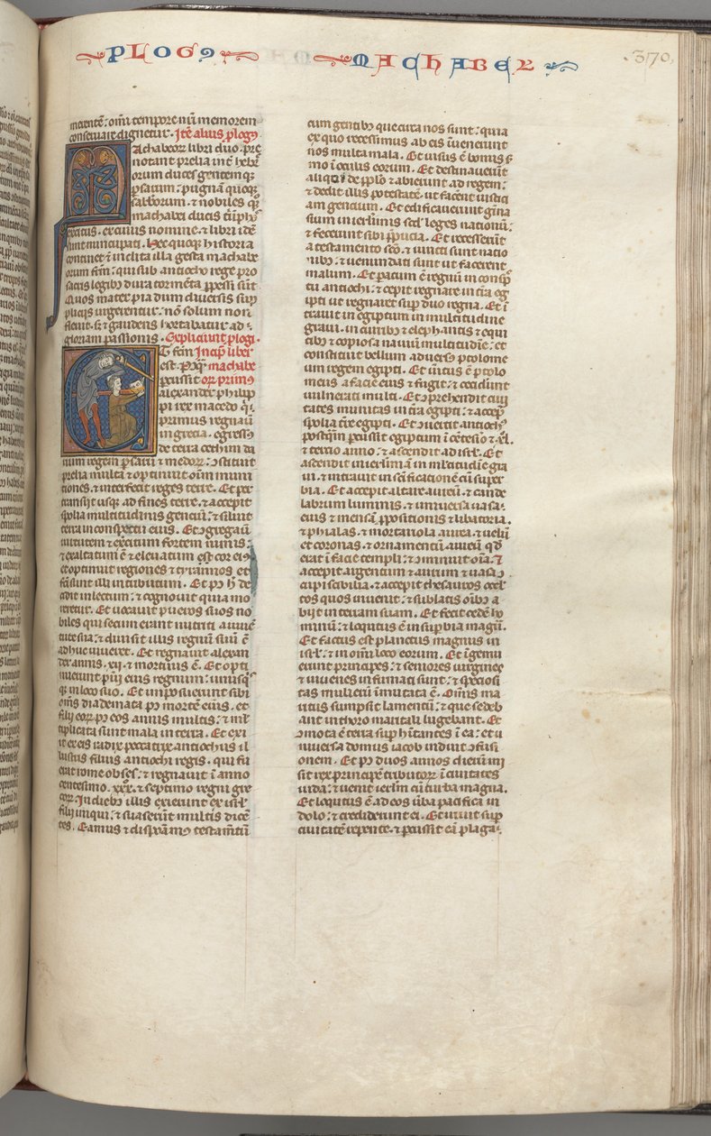 Maccabees I, historiated initial E, Mathathias Slaying the Idolatrous Jew, fol. 370r by Unbekannt