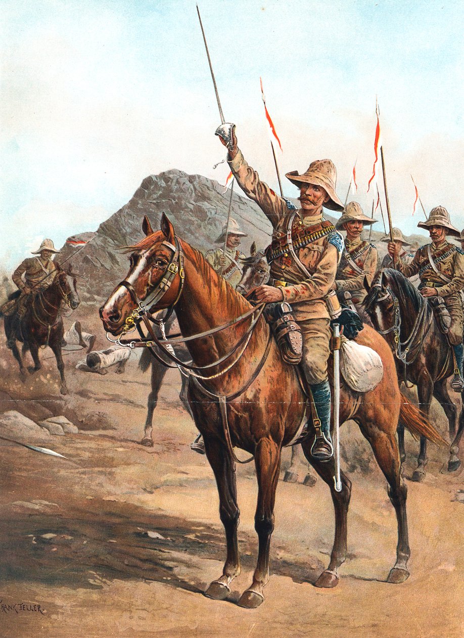 Form Up, No 2! Form Up!, British Lancers at the Battle of Omdurman, Sudan by Unbekannt