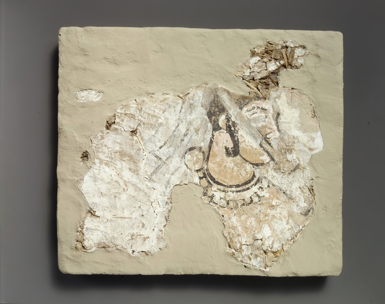 Fragment of Wall Painting: Female with a Mouth Cover Padam by Unbekannt