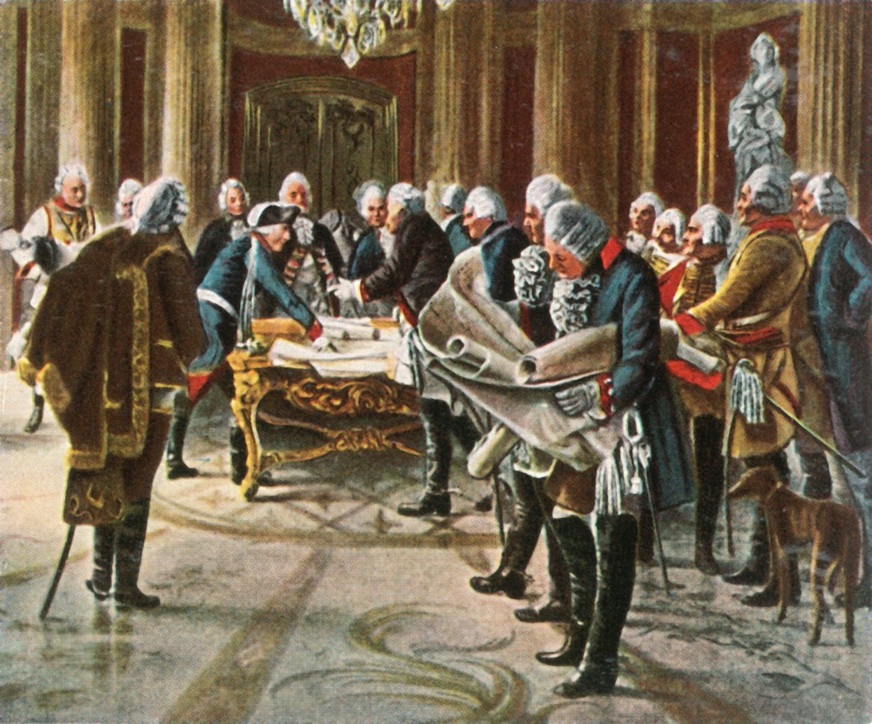 Frederick the Great Holds a Council of War with His Generals, August 1756 by Unbekannt