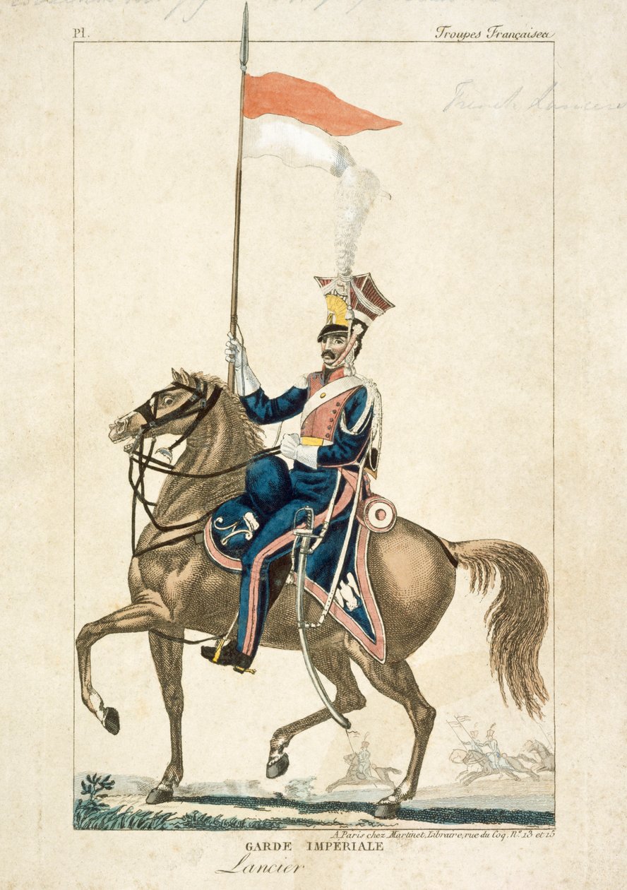 French lancer of the Imperial Guard, Napoleonic Wars, c1815 by Unbekannt