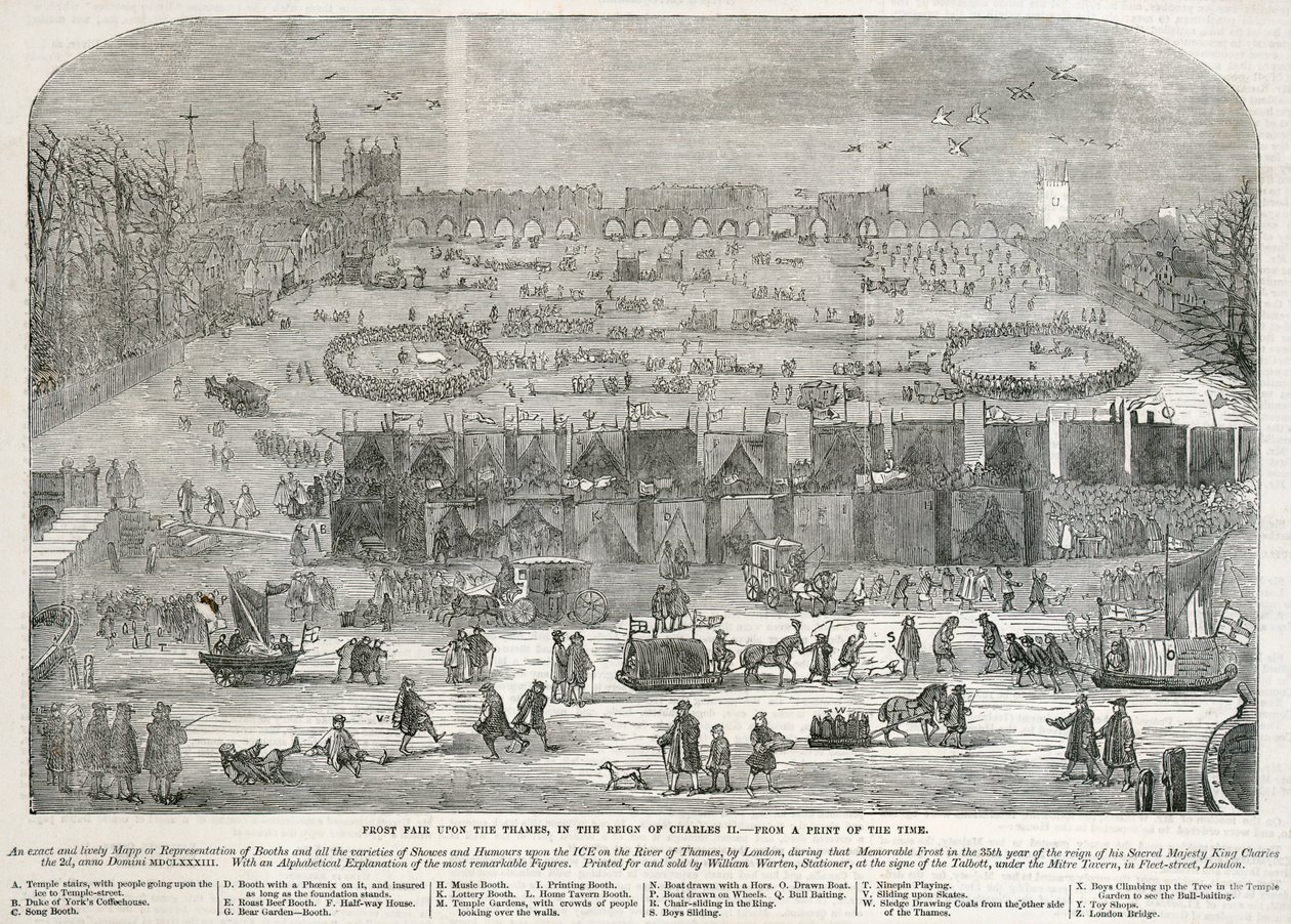 Frost Fair on the Thames in the Reign of Charles II, London by Unbekannt