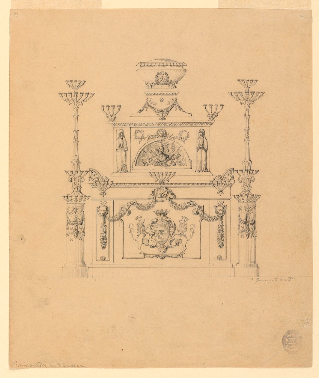 Furniture with Arms and Candelabra by Unbekannt