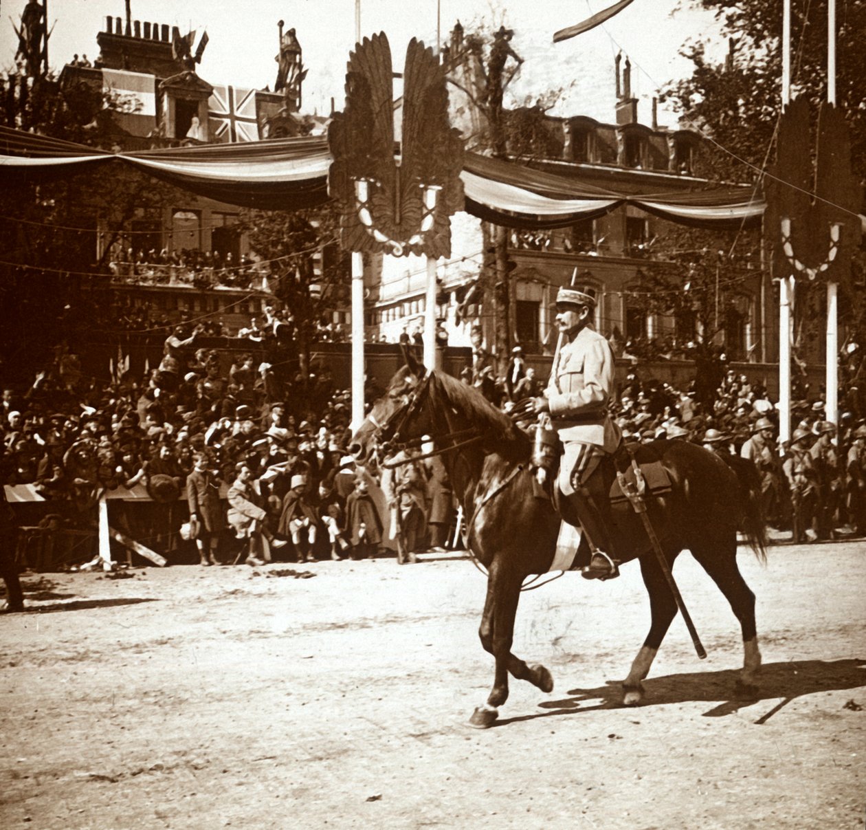 General Toulorge at Victory Parade, Paris, France by Unbekannt