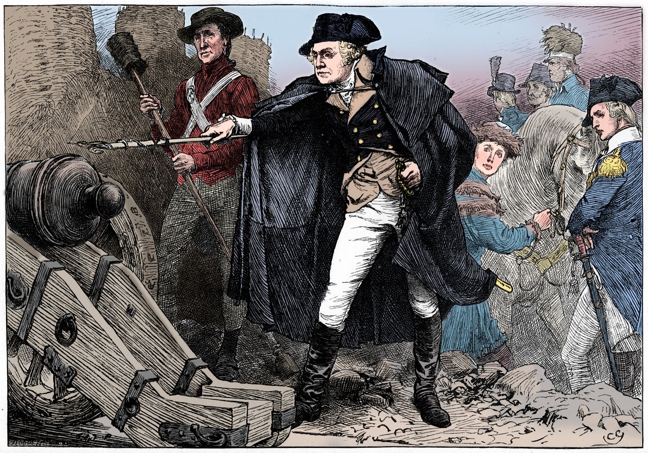 George Washington at the siege of Yorktown, Virginia by Unbekannt