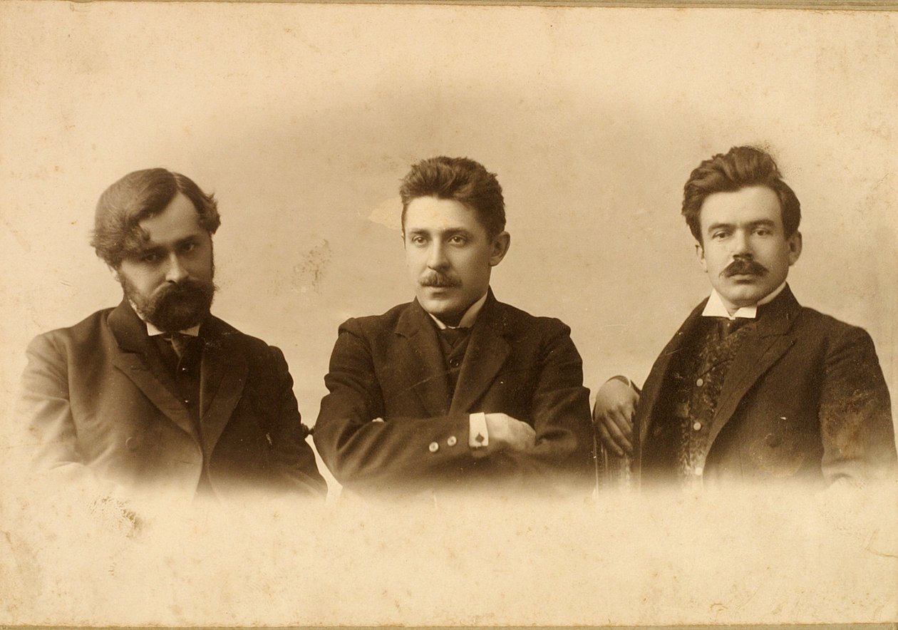 Georgy Chulkov, Vasili Milioti and Genrich Tasteven, Russian Writers, 1900s by Unbekannt