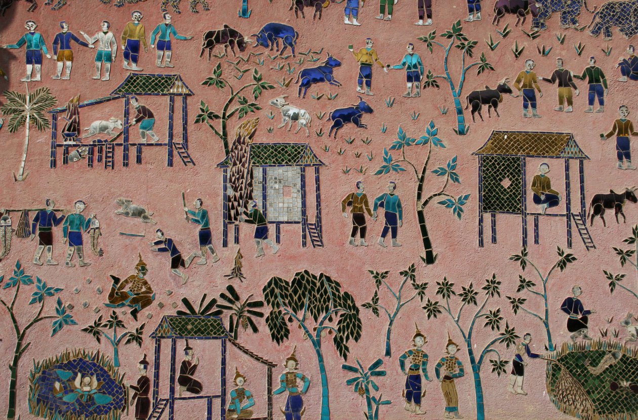 Glass Mosaics in the Wat Xieng Thong, Luang Prabang, Laos by Unbekannt