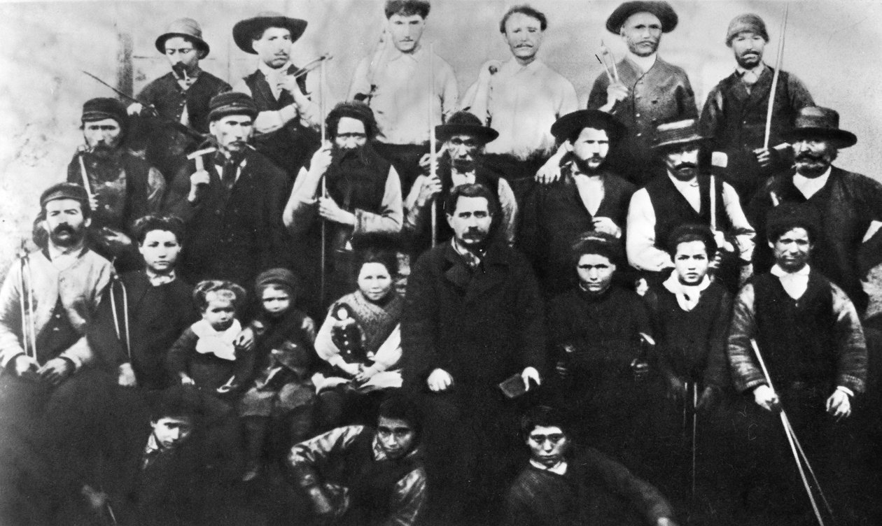 Group of Parisian workmen participating in the Commune, photograph. Paris Commune by Unbekannt