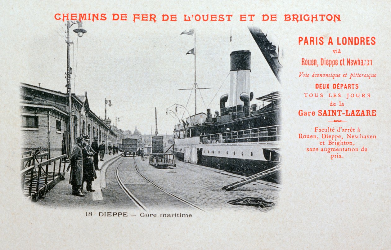 Harbour station, Dieppe, c1900 by Unbekannt
