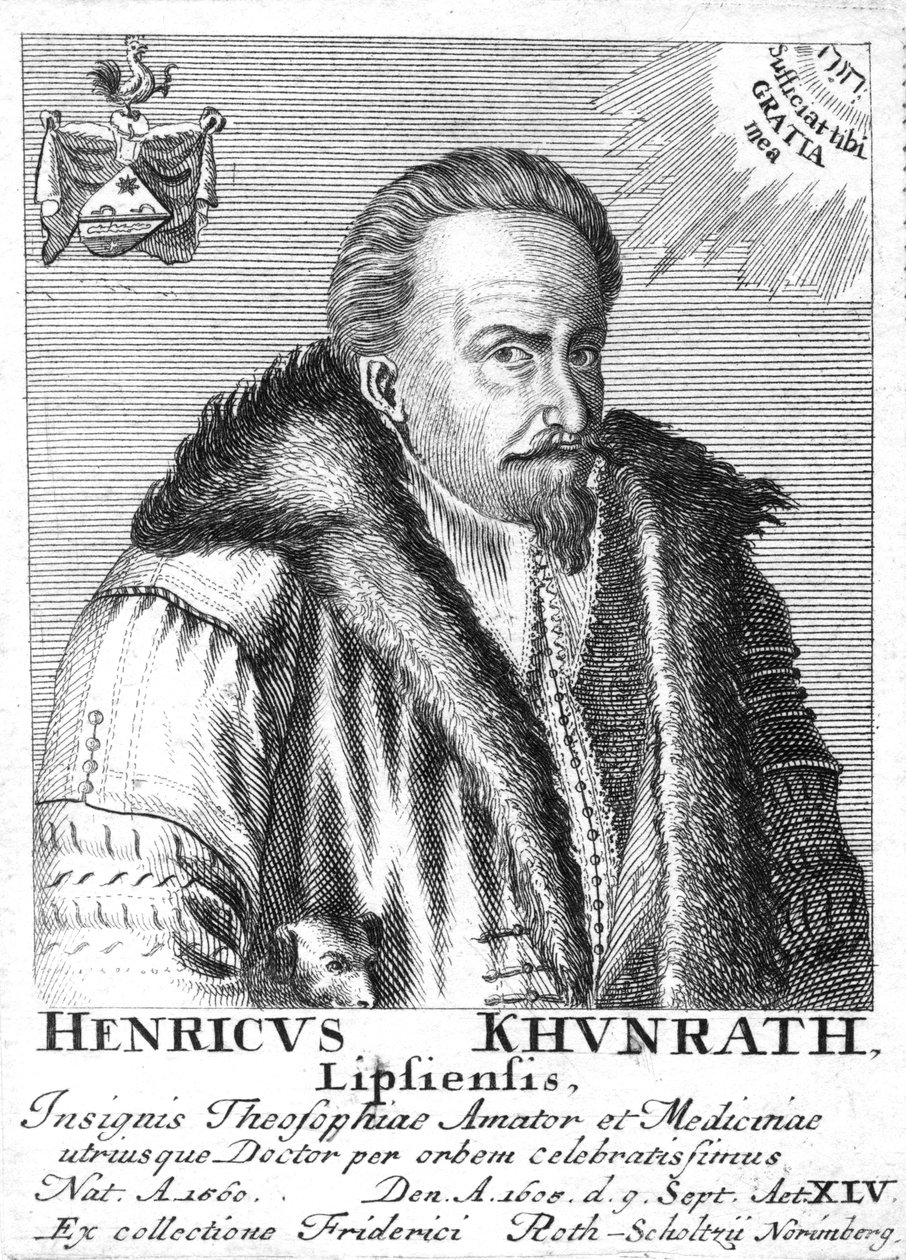 Heinrich Khunrath, German chemist and alchemist, 1725 by Unbekannt