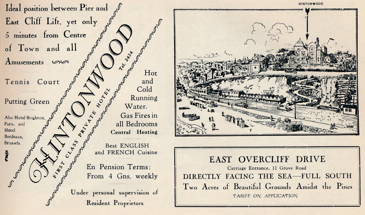 Hintonwood - First Class Private Hotel, 1929 by Unbekannt