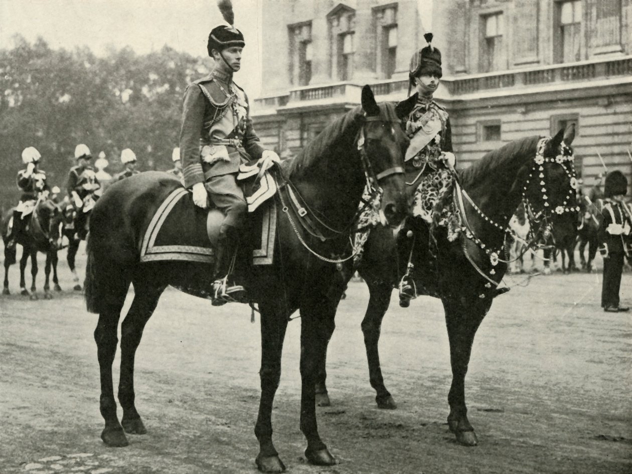 His Majesty with the Duke of Gloucester, at the Trooping the Colour, 1928, 1937 by Unbekannt