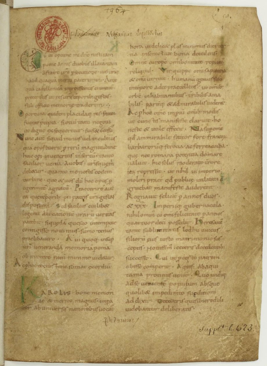 Historia Brittonum by Nennius. First Page of Manuscript