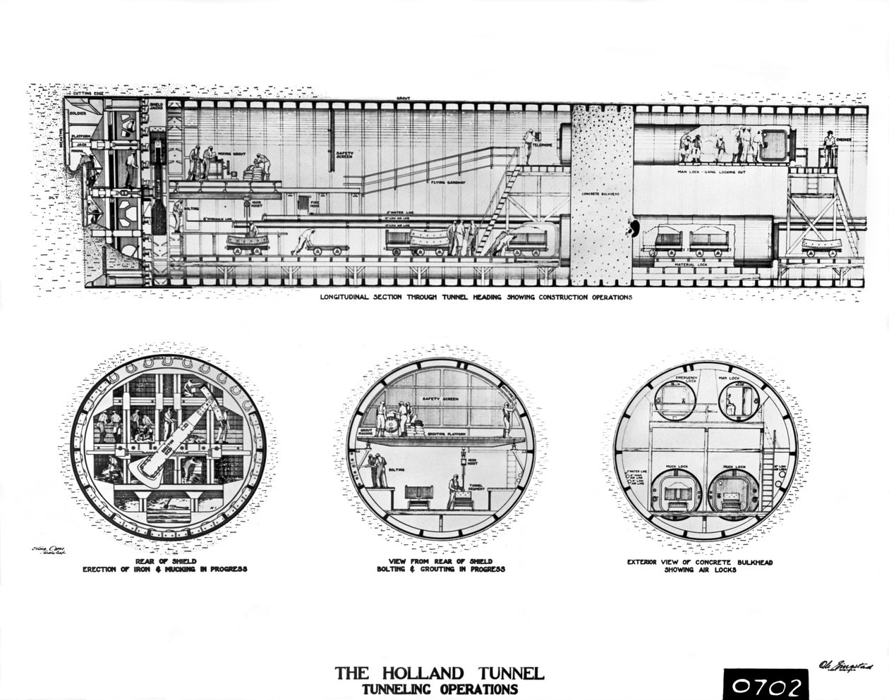 Holland Tunnel Construction by Unbekannt