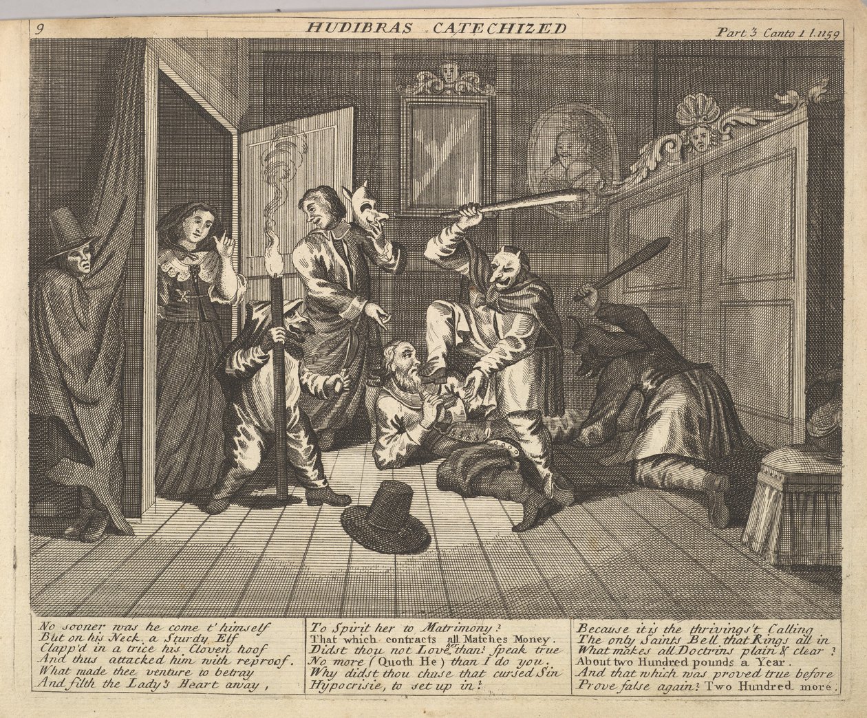 Hudibras Catechized Plate 9: Illustrations to Samuel Butler