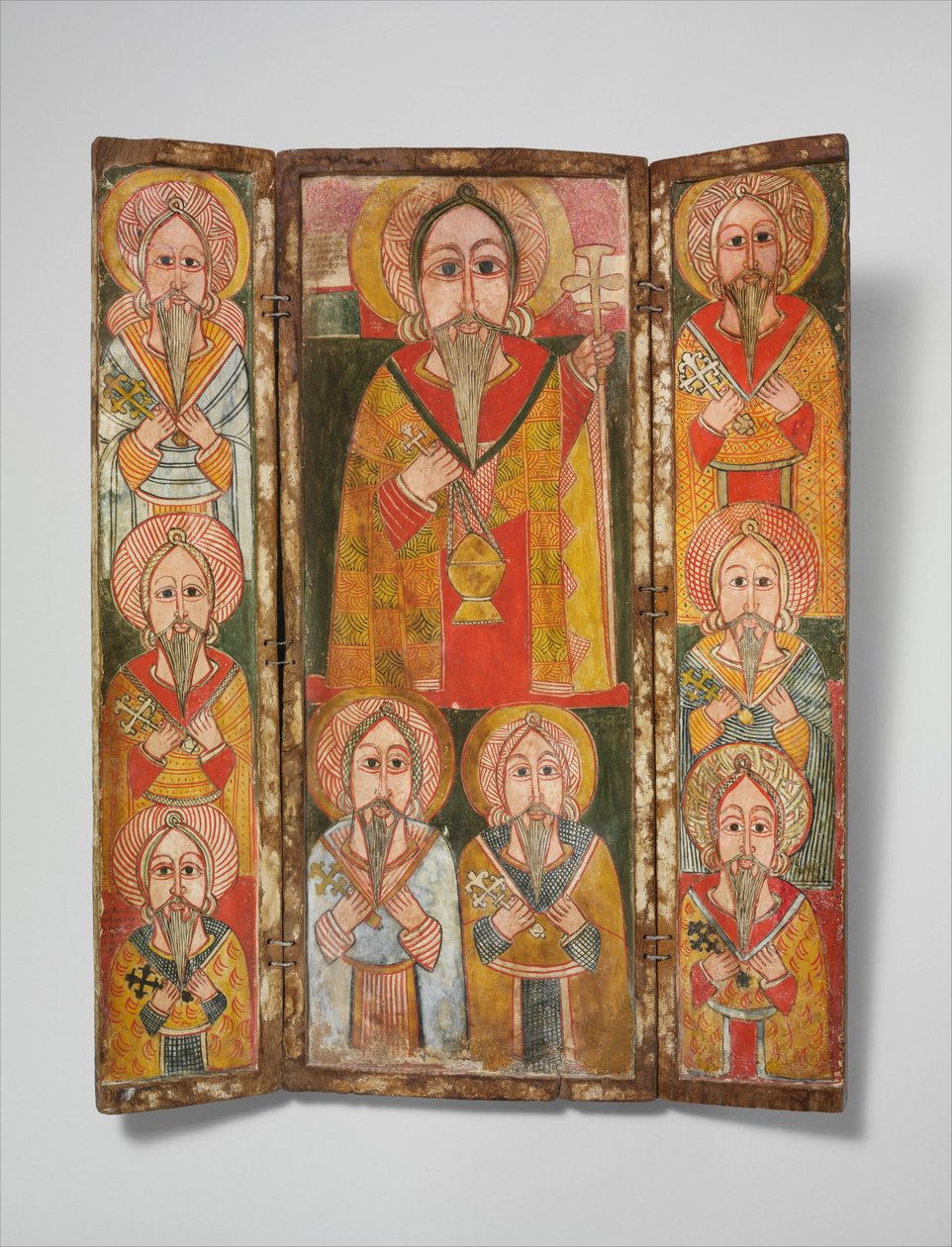 Icon Triptych: Ewostatewos and Eight of His Disciples, late 17th century by Unbekannt