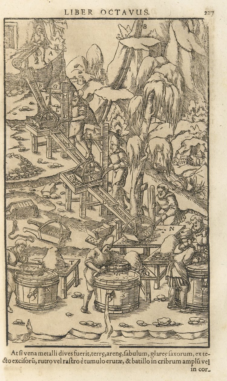 Illustration from De re metallica libri XII by Georgius Agricola by Unbekannt